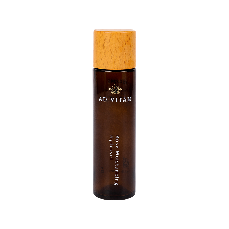 Botella de tóner de tapa de textura de madera de vidrio de vidrio teñido
