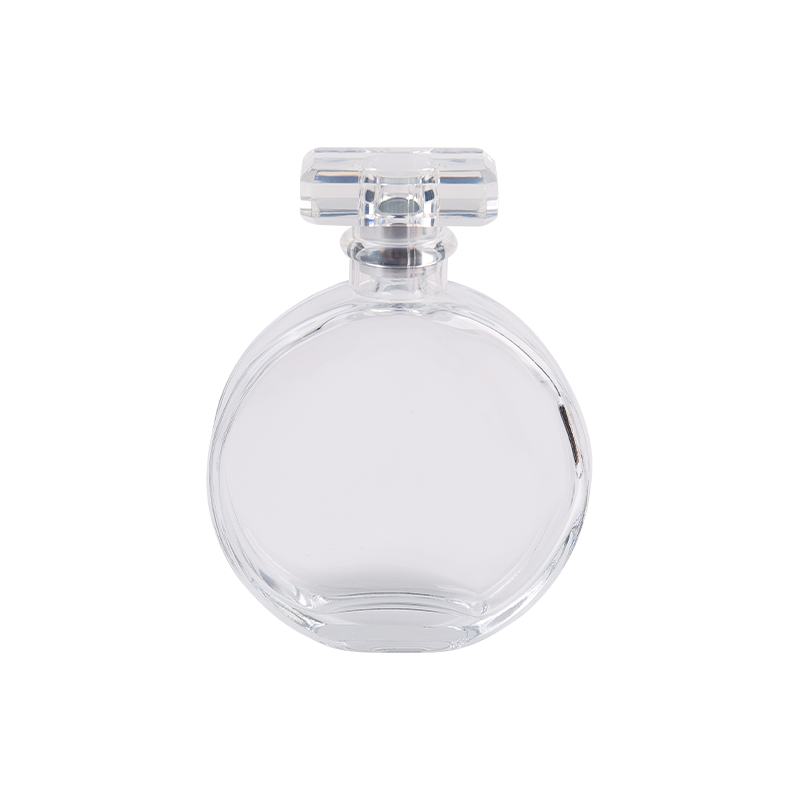 Botella de perfume transparente ovalado