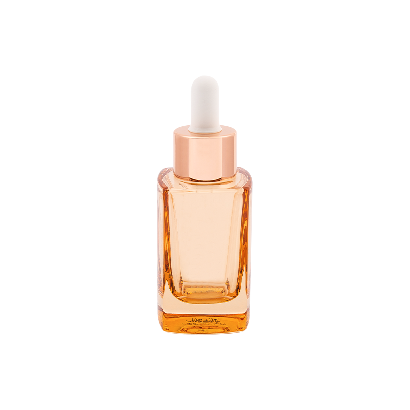 Botella de cuentagotas de suero de vidrio rosa de 30 ml