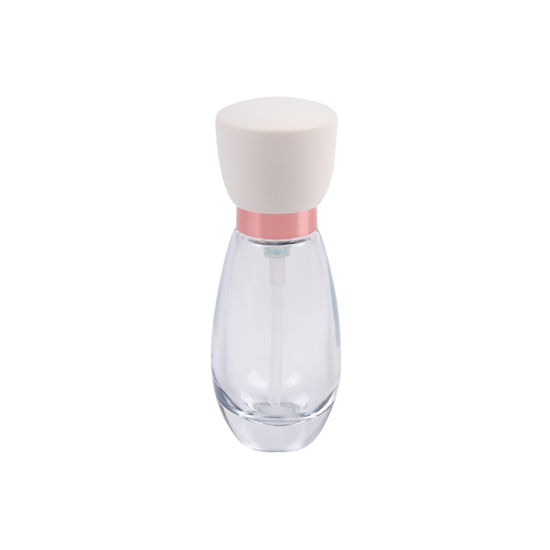 Botella cosmética de vidrio helada de 30 ml con tapa de abdominales