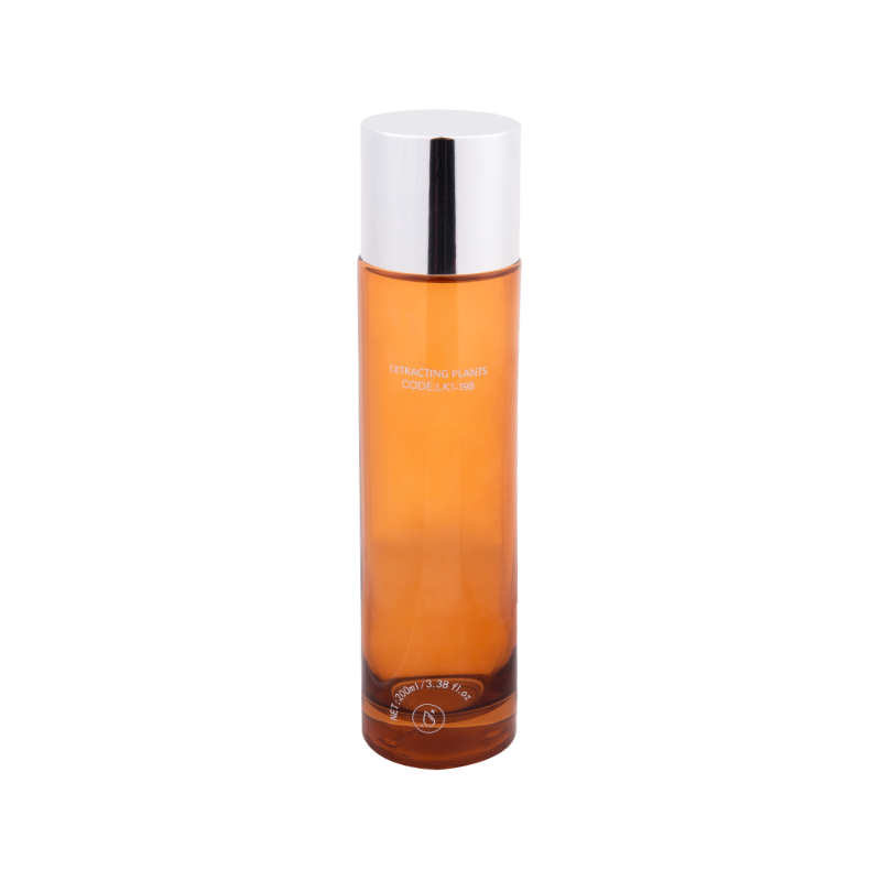 200 ml de botella de loción de tóner de vidrio ámbar elegante