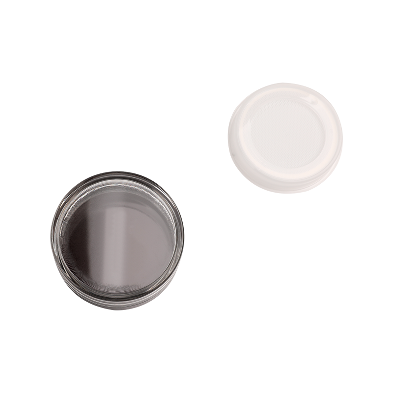 Jarra cosmética de mascota transparente con gorra de abdominales blancos