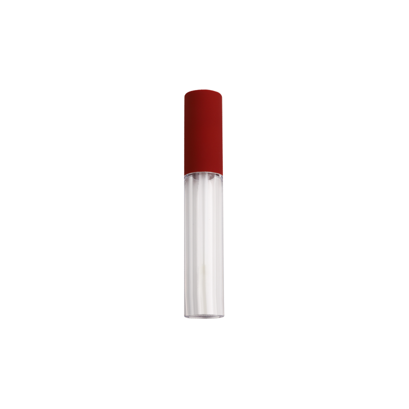 Tubo de lápiz labial transparente de tapa roja de 4.5 ml