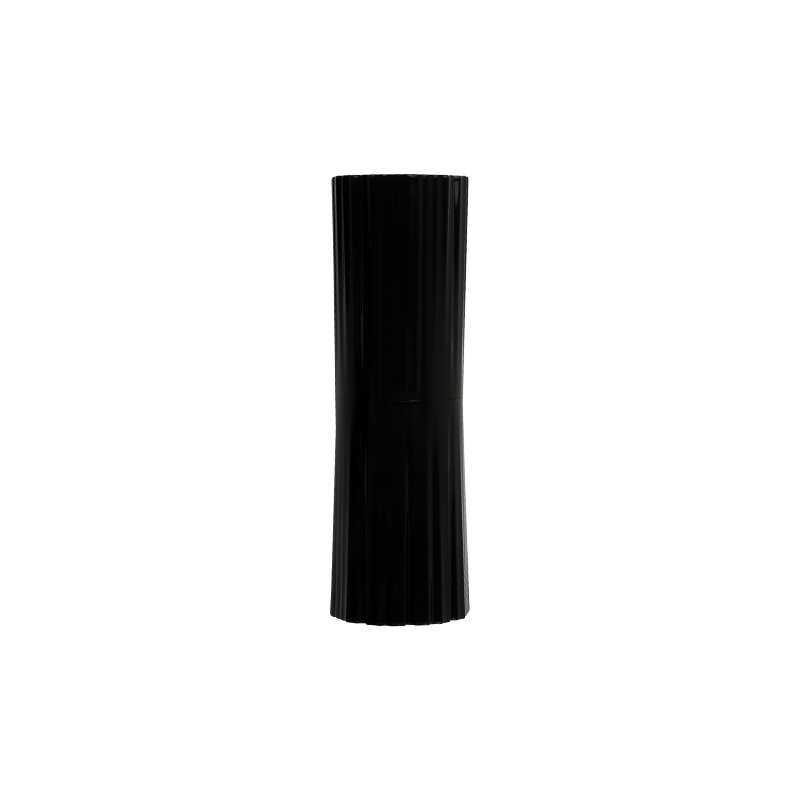Elegante tubo de lápiz labial negro acanalado