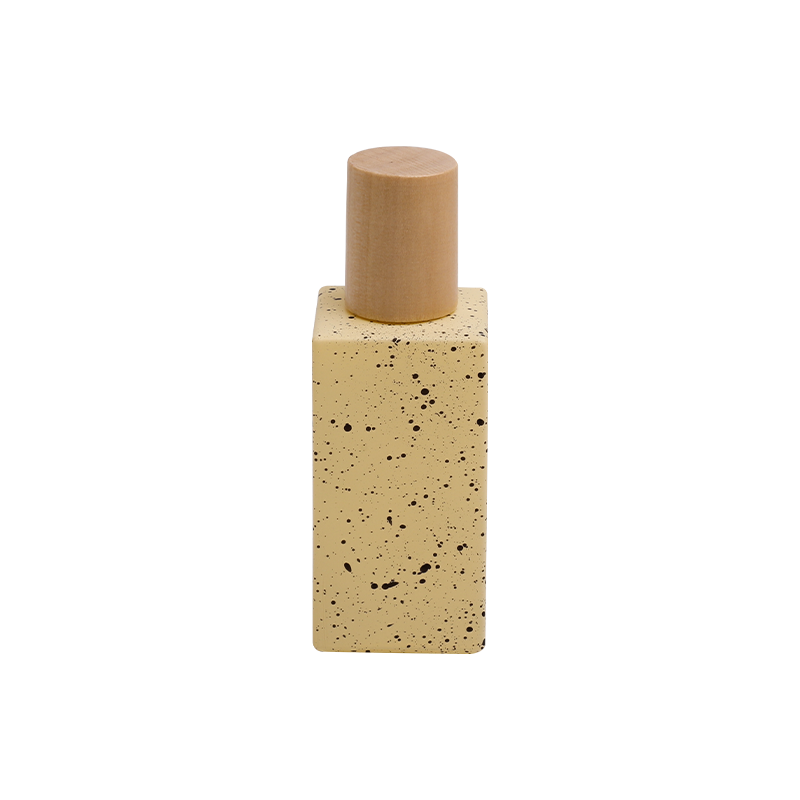 Botella de perfume de tapa de madera de elegancia moteada
