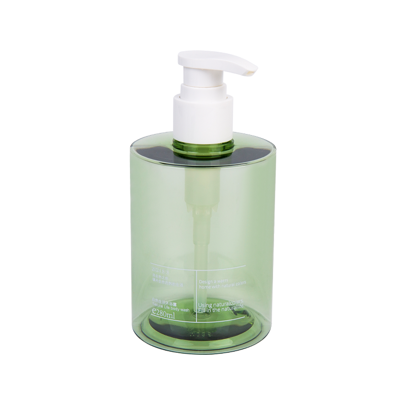 300 ml de botella de bomba PETG verde elegante